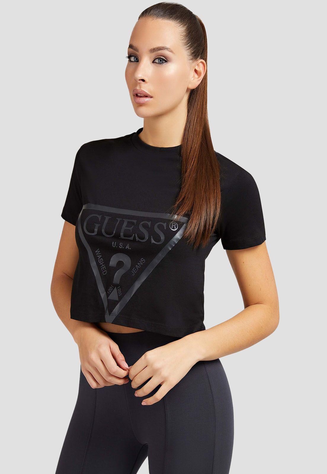 Polera Guess Adele Crop T-Shirt Jblk-0