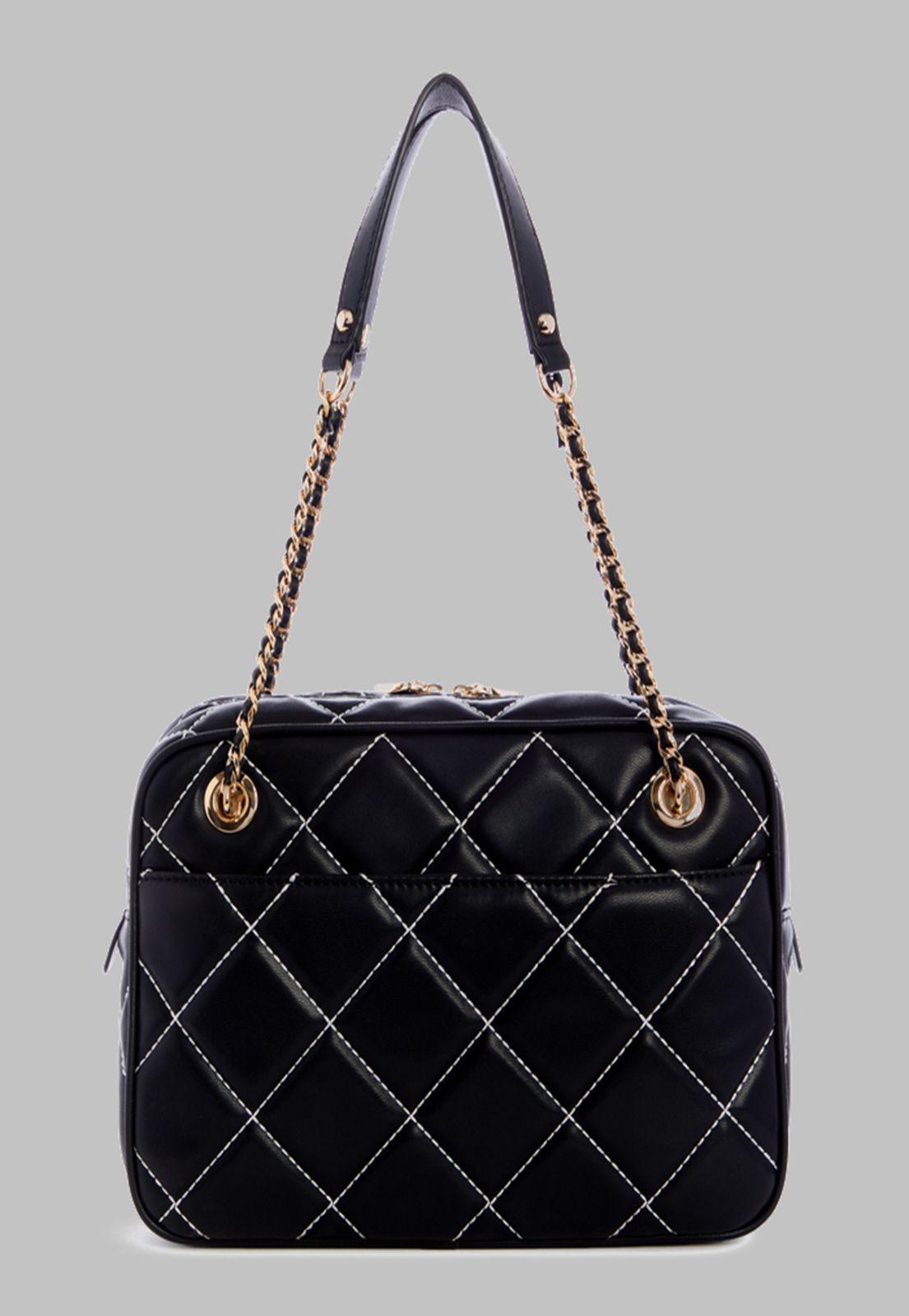 Cartera Guess Cessily Top Zip Shoulder Bag Bml Negro-2