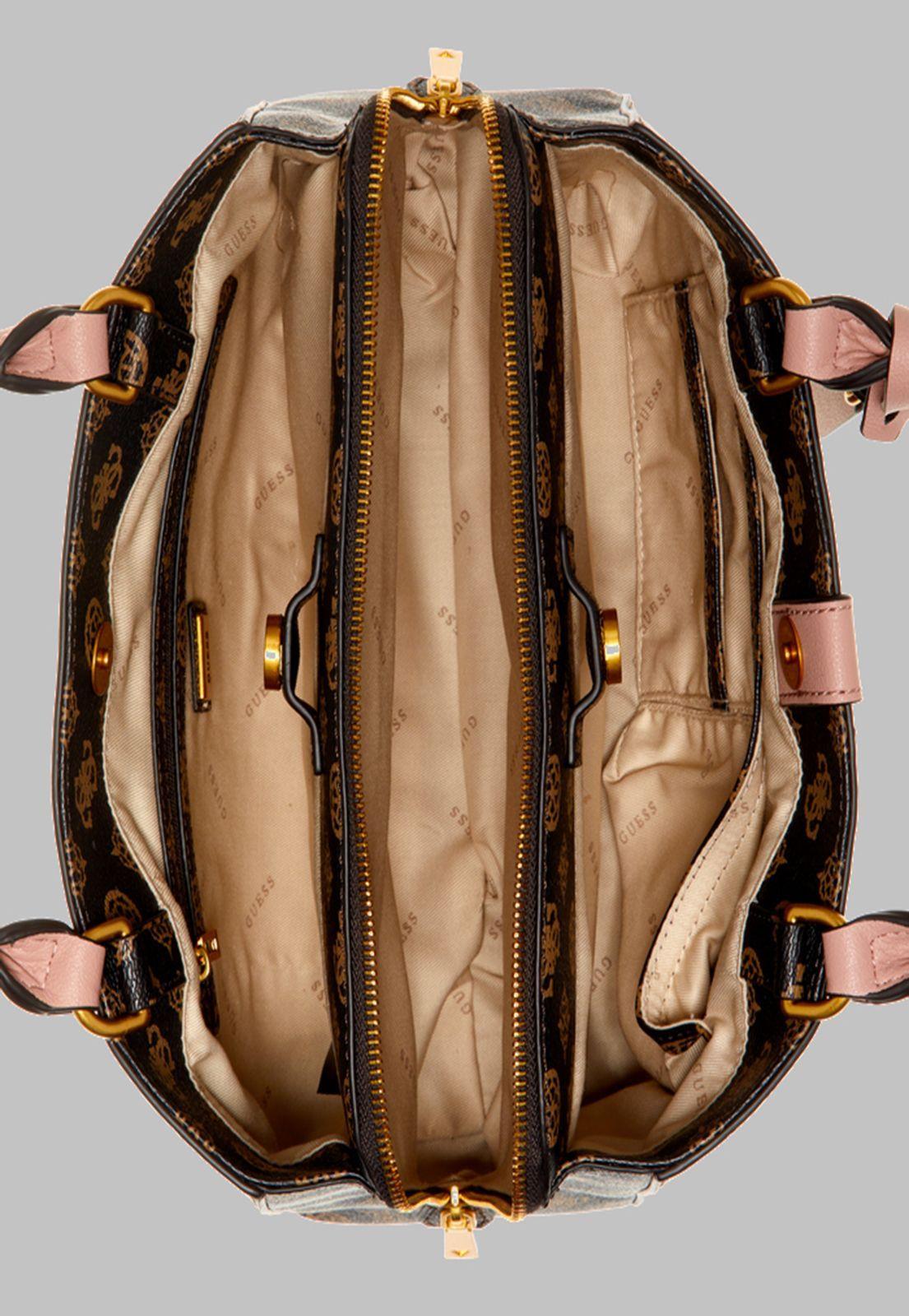 Cartera Guess Briana Girlfriend Satchel Mlo Café-2