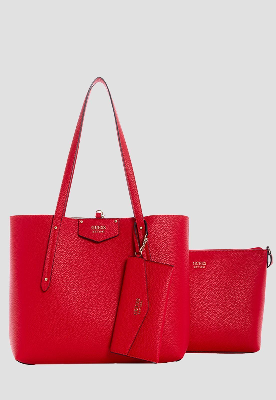 Cartera Eco Brenton Tote Rmr Rojo Guess-1