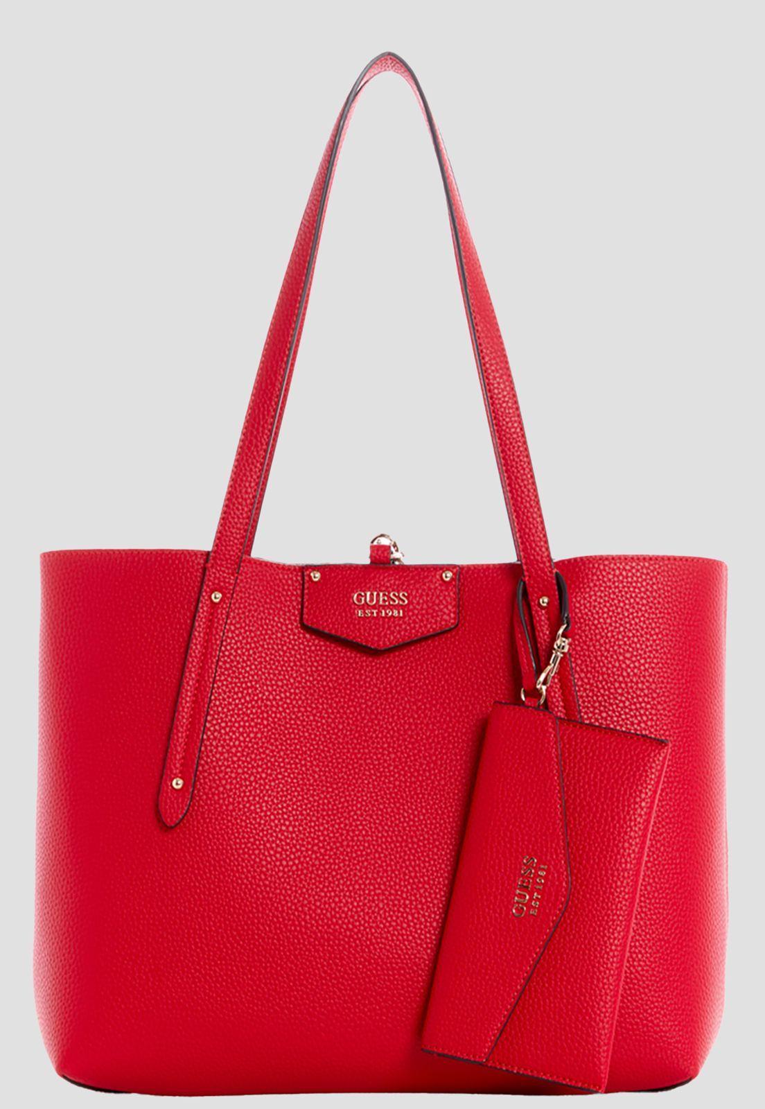 Cartera Eco Brenton Tote Rmr Rojo Guess-0