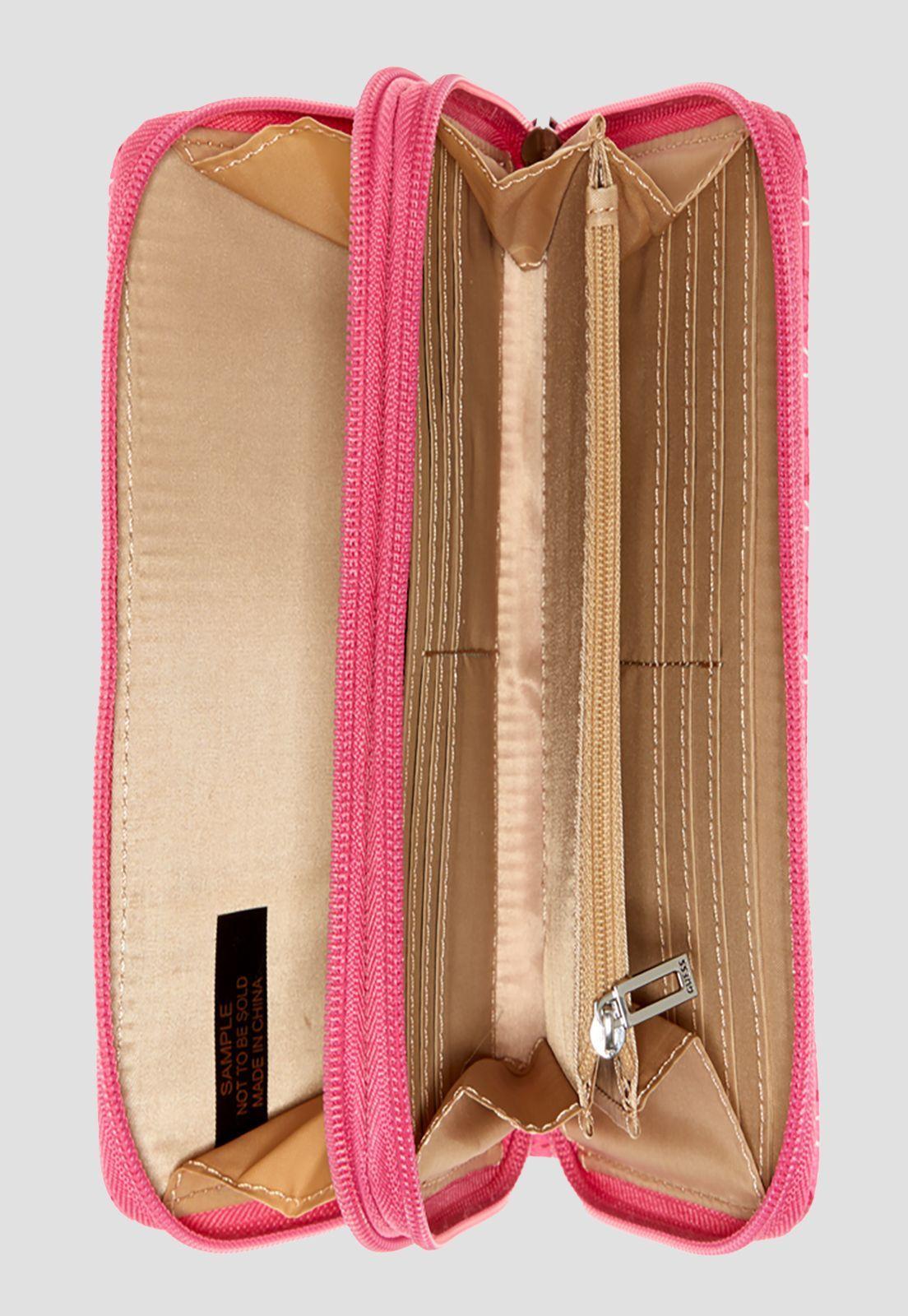 Billetera Tempe Double Around Pin Rosado Guess-2