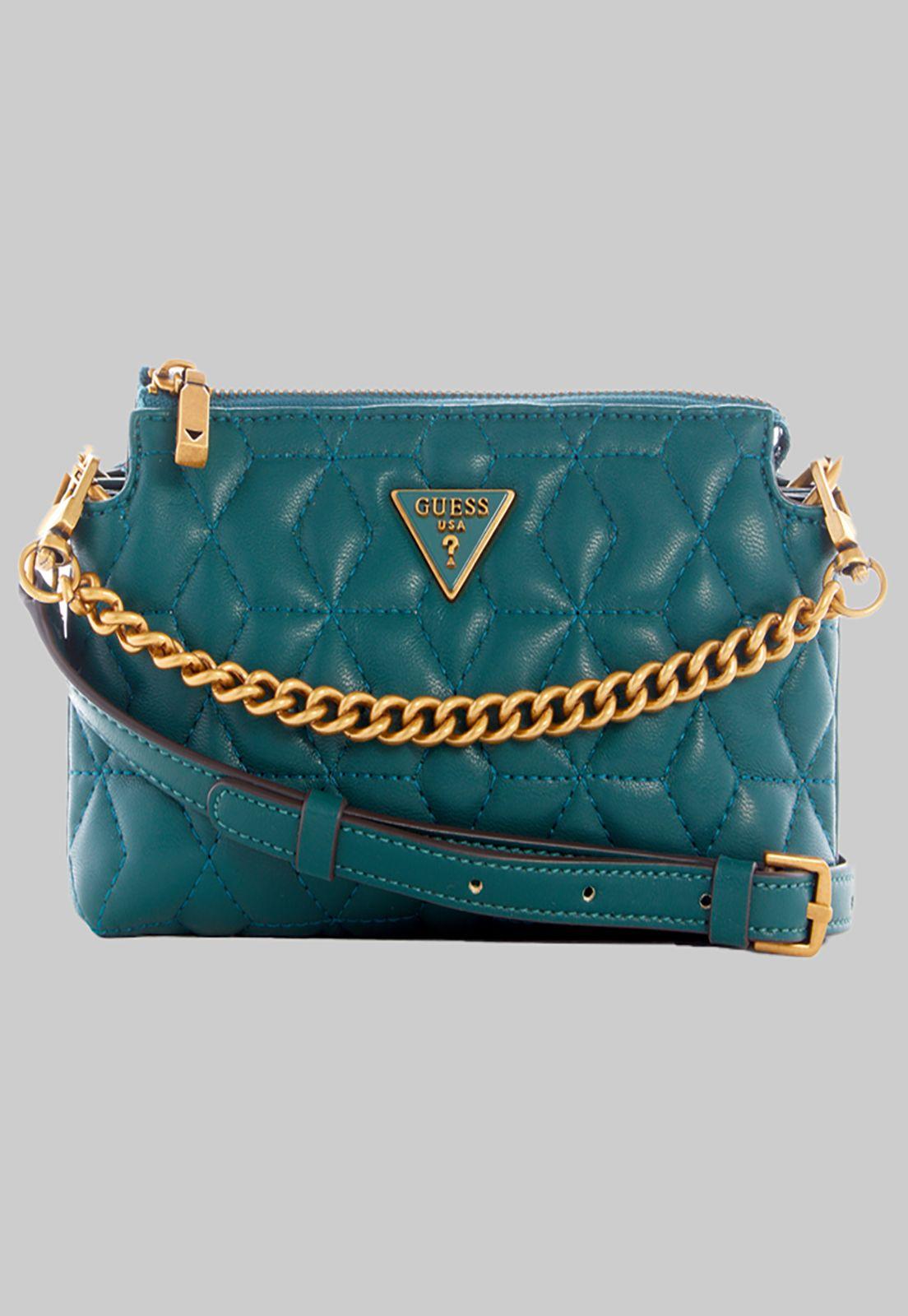 Mini Cartera Guess Elenia Mini Crossbody Top Zip For Verde-0