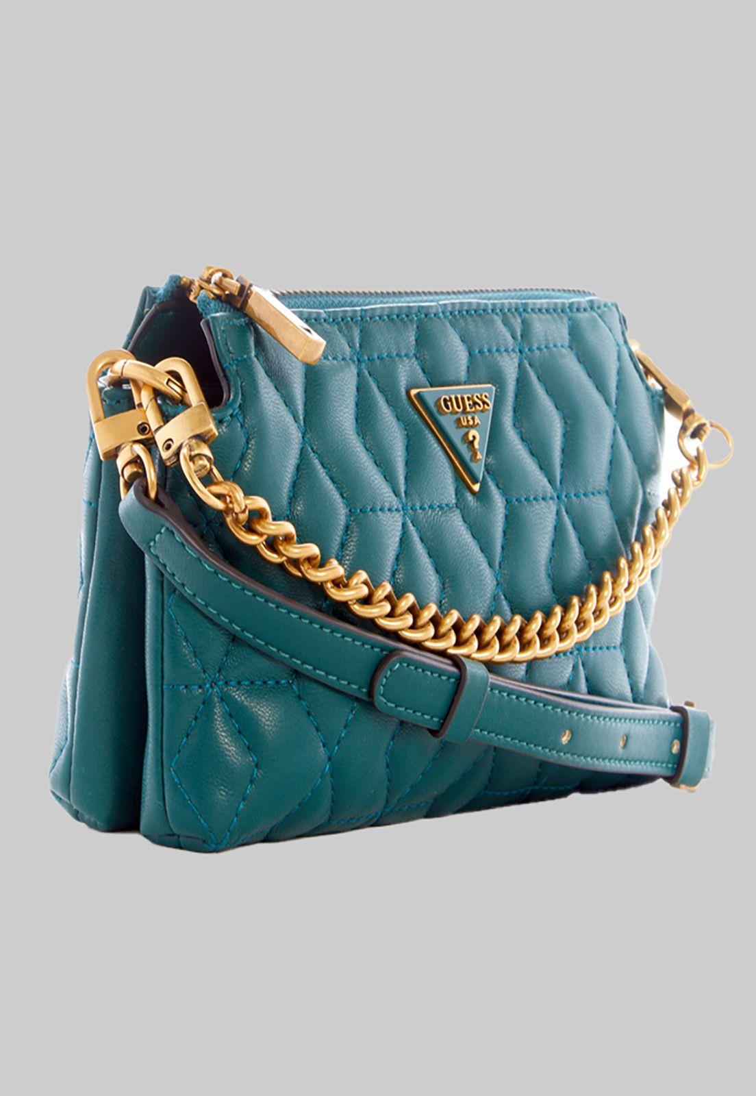 Mini Cartera Guess Elenia Mini Crossbody Top Zip For Verde-1