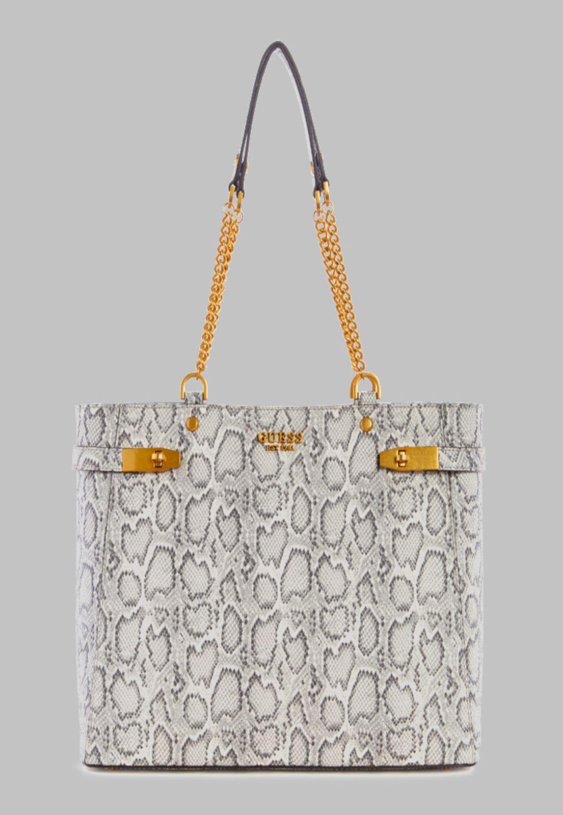 Cartera Guess Zadie Logo Girlfriend Tote Pyt Gris-0
