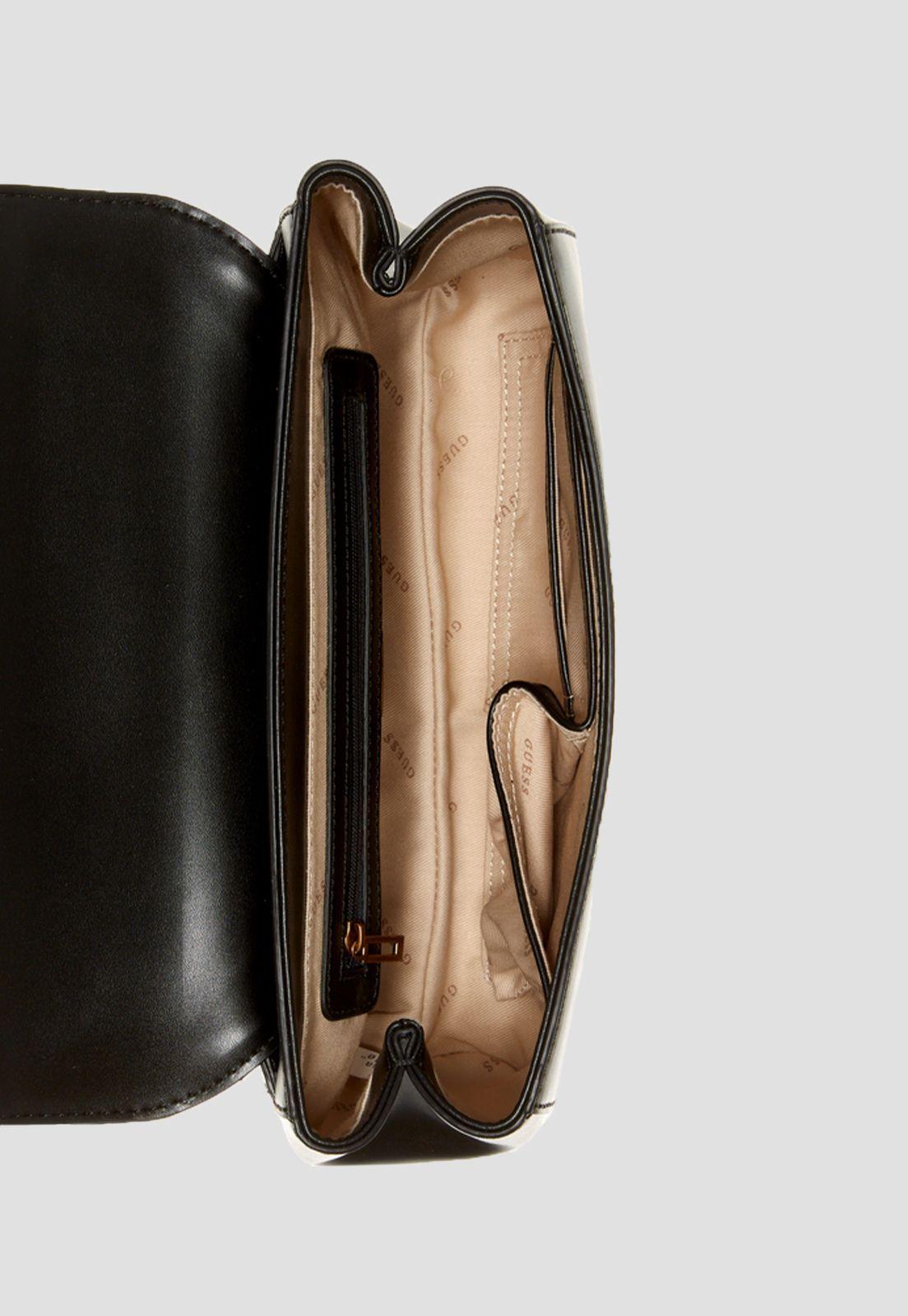 Cartera Katey Flap Shoulder Bag Bla Negro Guess-3