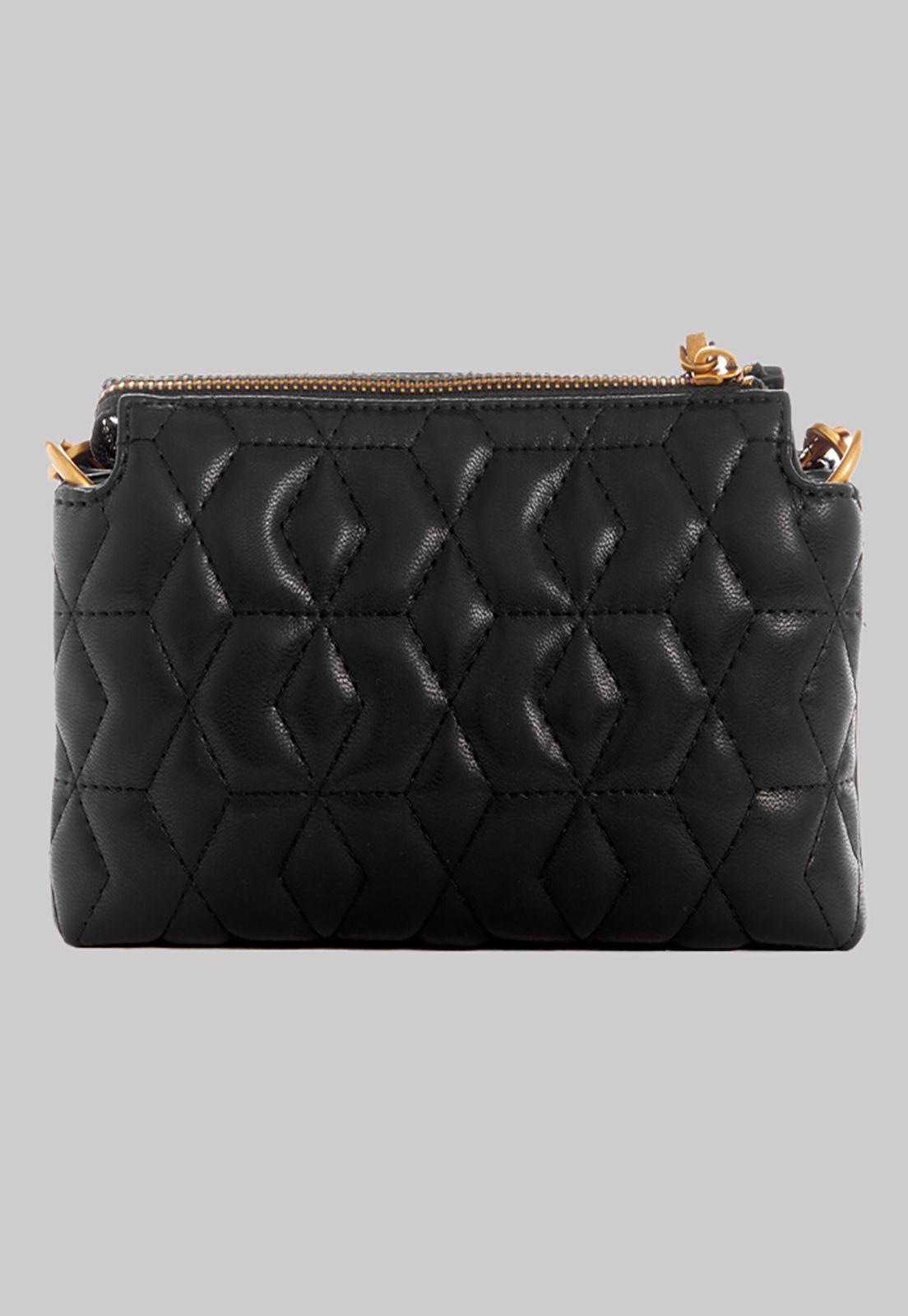 Mini Cartera Guess Elenia Mini Crossbody Top Zip Bla Negro-2