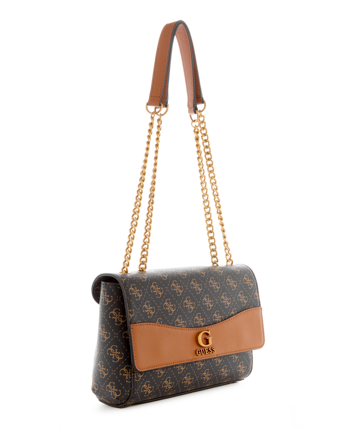 Cartera Guess Nell Logo Cnvrtble Xbody Flap Bga Café-1