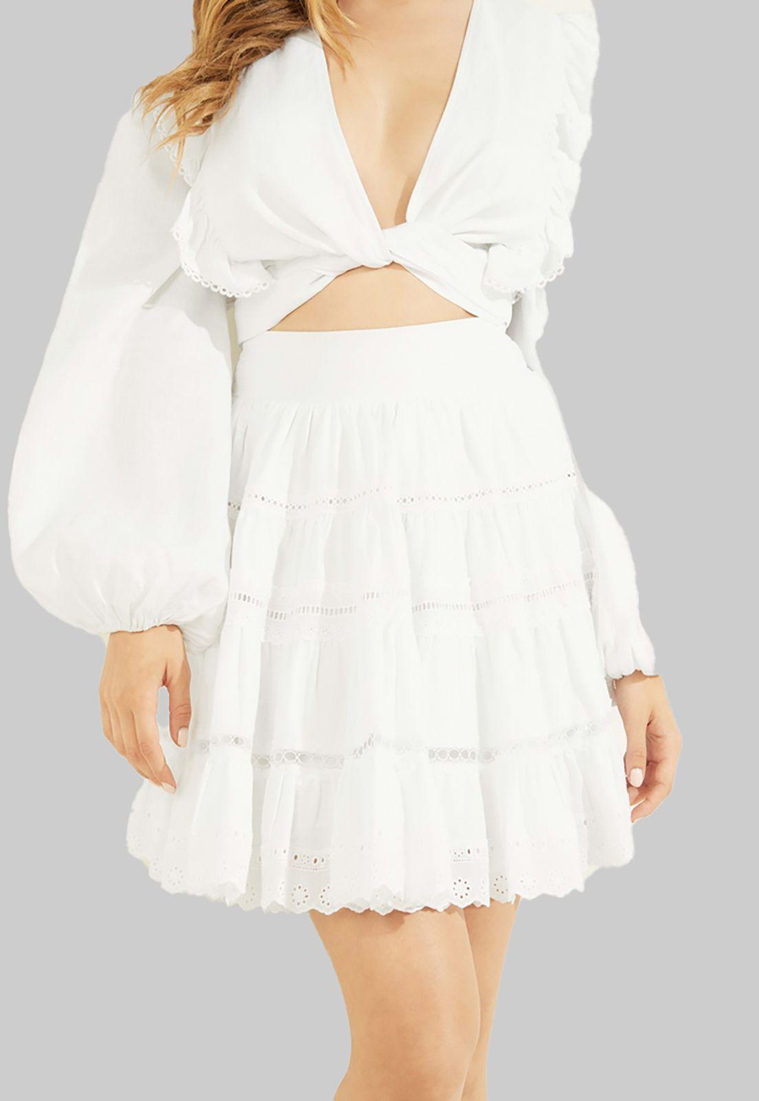 Falda Christabel Skirt G011 Blanco Guess-0