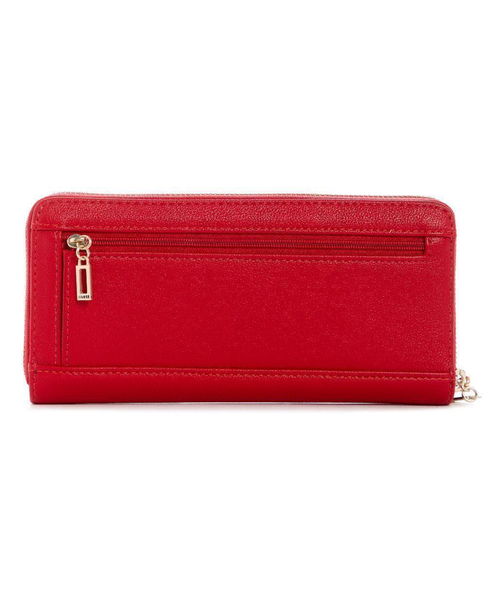 Billetera Guess Noelle Slg Large Zip Around Red Rojo Tu-1