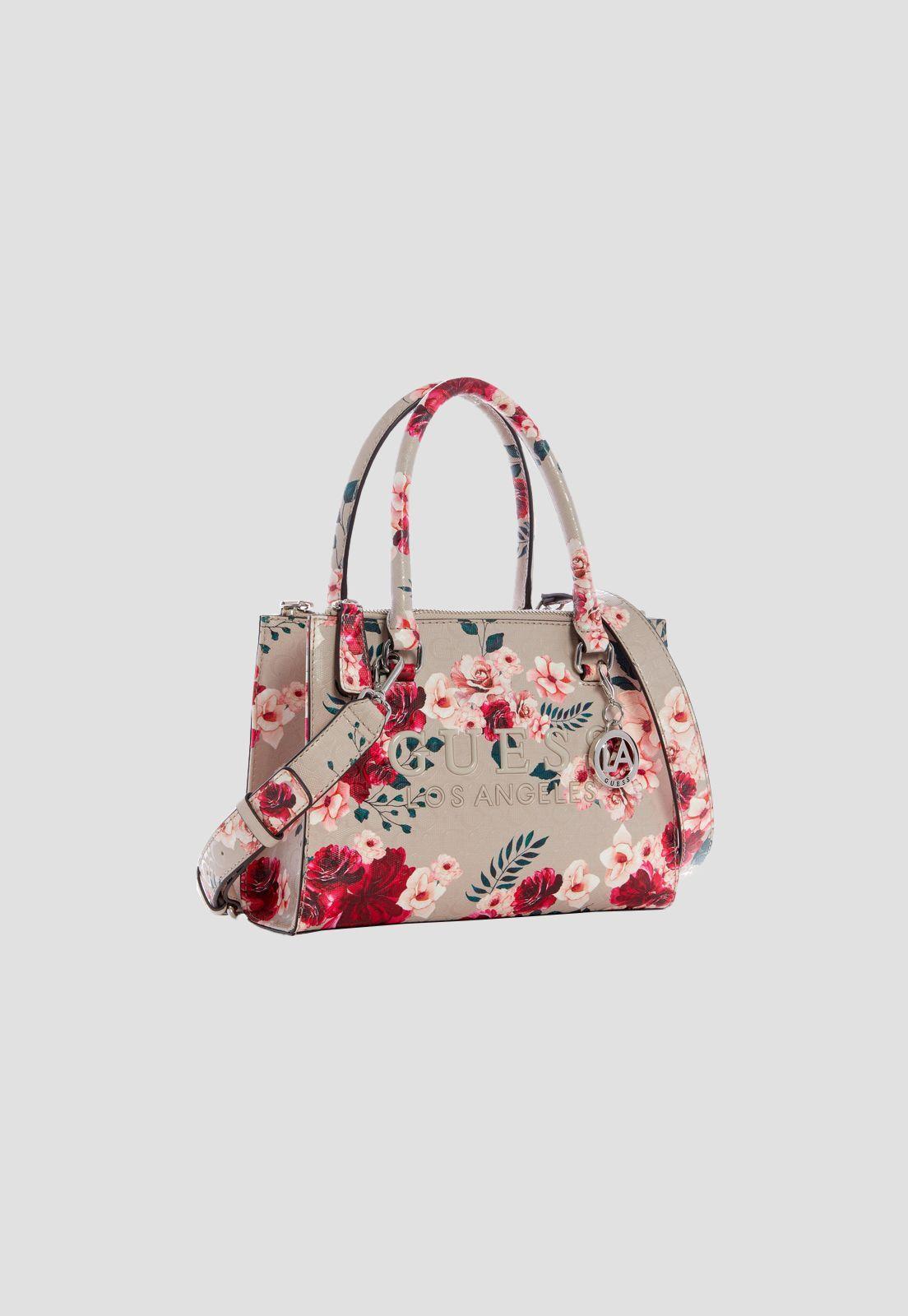 Cartera Rodney Satchel Flr Blanco Guess-1