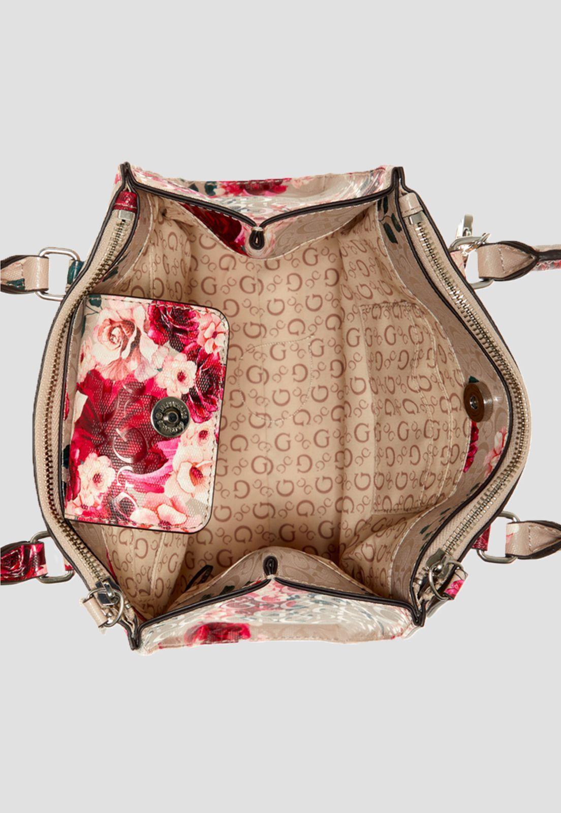 Cartera Rodney Satchel Flr Blanco Guess-3