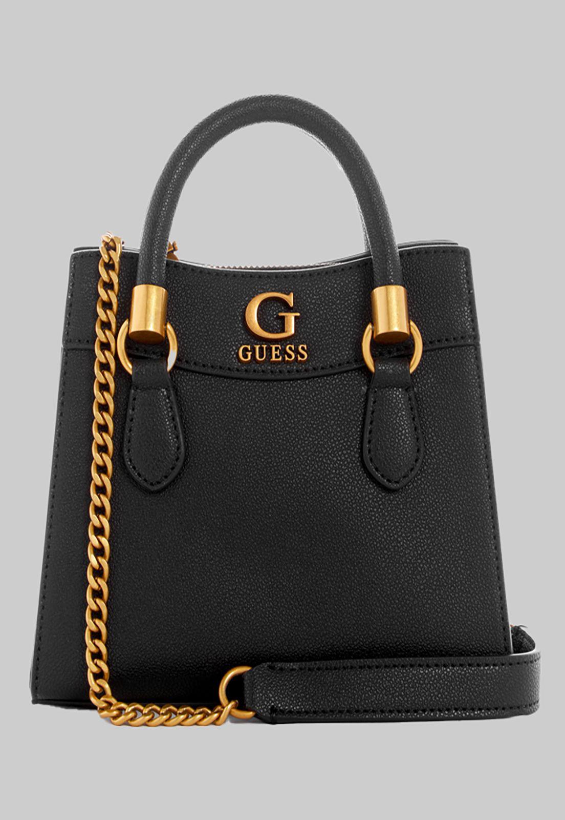 Mini Cartera Guess Nell Mini Satchel Bla Negro-0