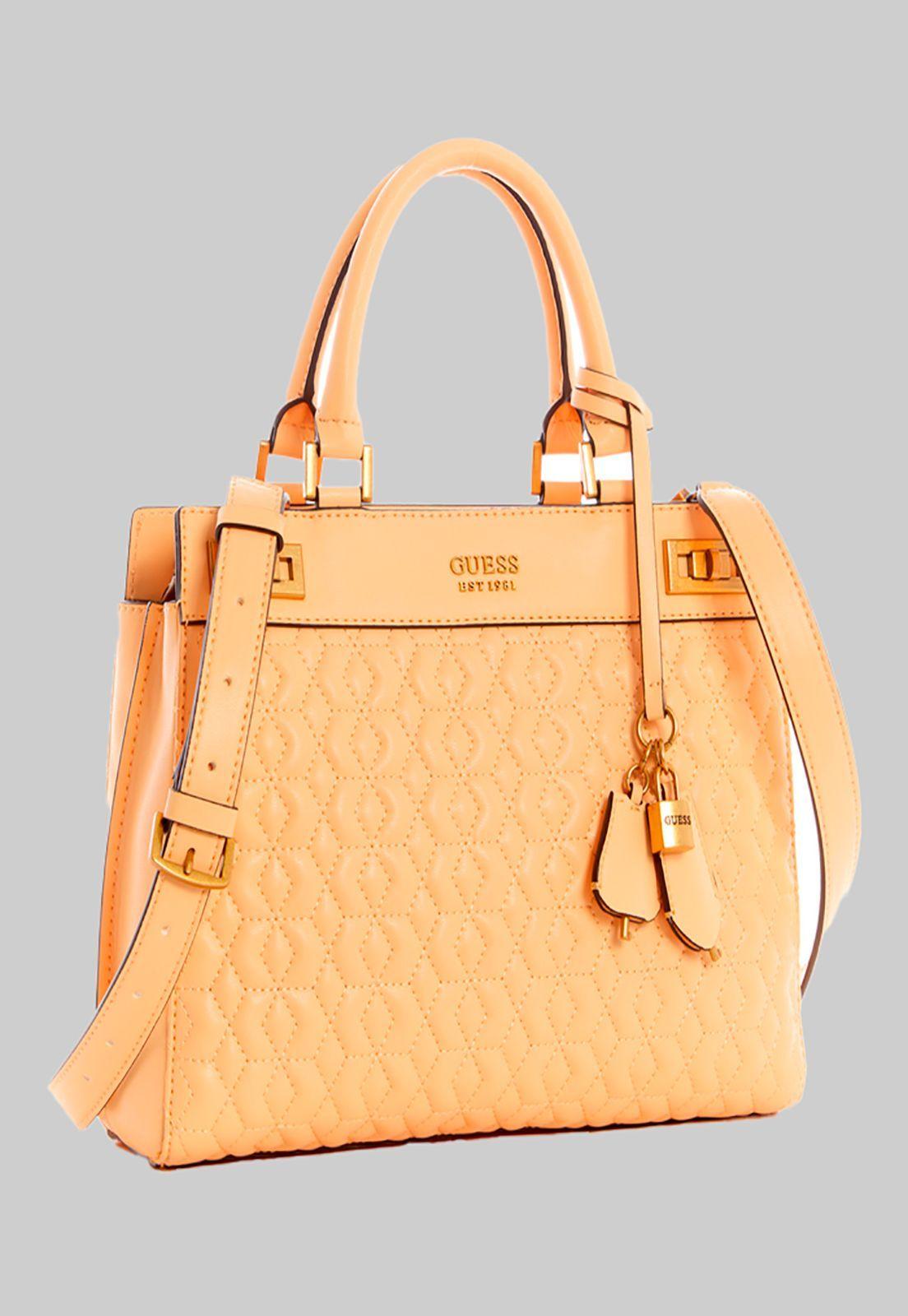 Cartera Katey Luxury Satchel Ppc Amarillo Guess-1