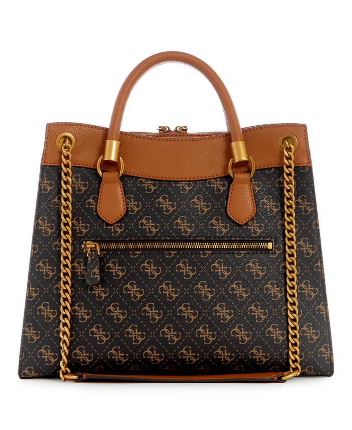 Cartera Guess Nell Logo Girlfriend Satchel Bga Café-2