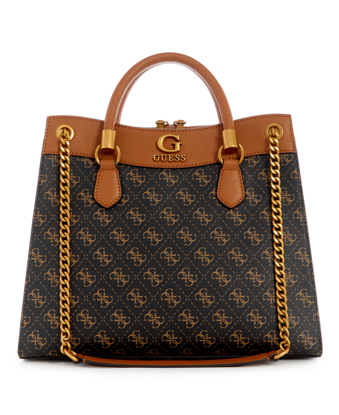 Cartera Guess Nell Logo Girlfriend Satchel Bga Café-0