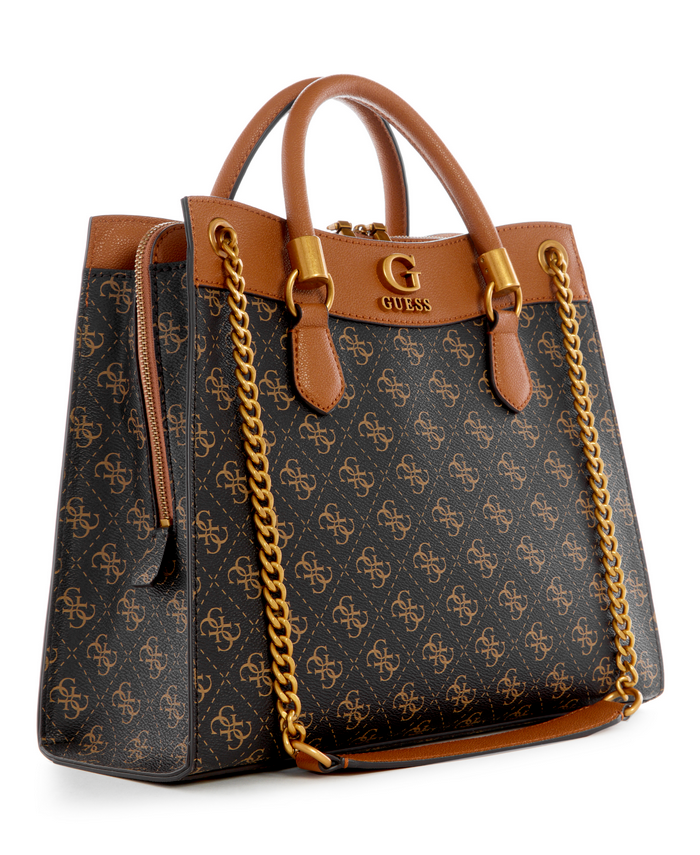 Cartera Guess Nell Logo Girlfriend Satchel Bga Café-1