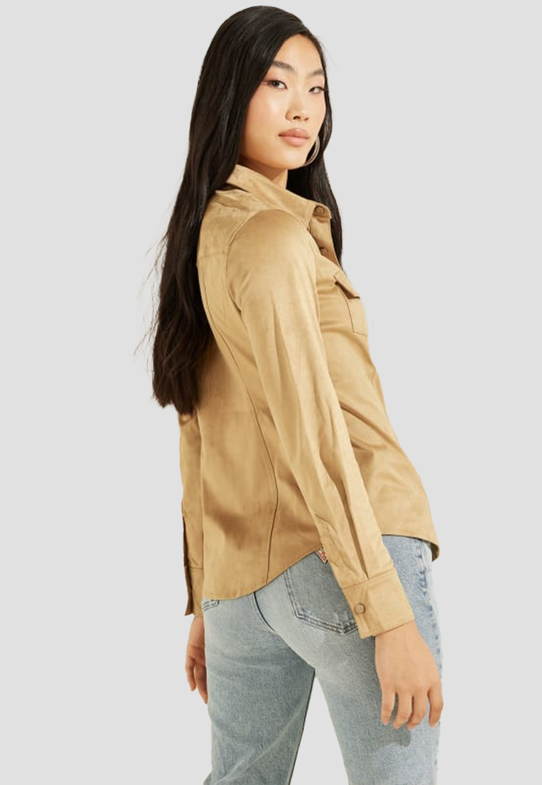 Camisa Guess Ls Woven Shirts G1V2 Dorado-3