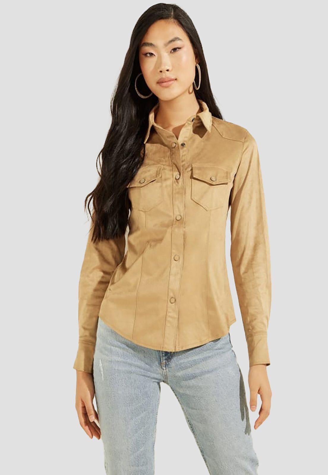 Camisa Guess Ls Woven Shirts G1V2 Dorado-0