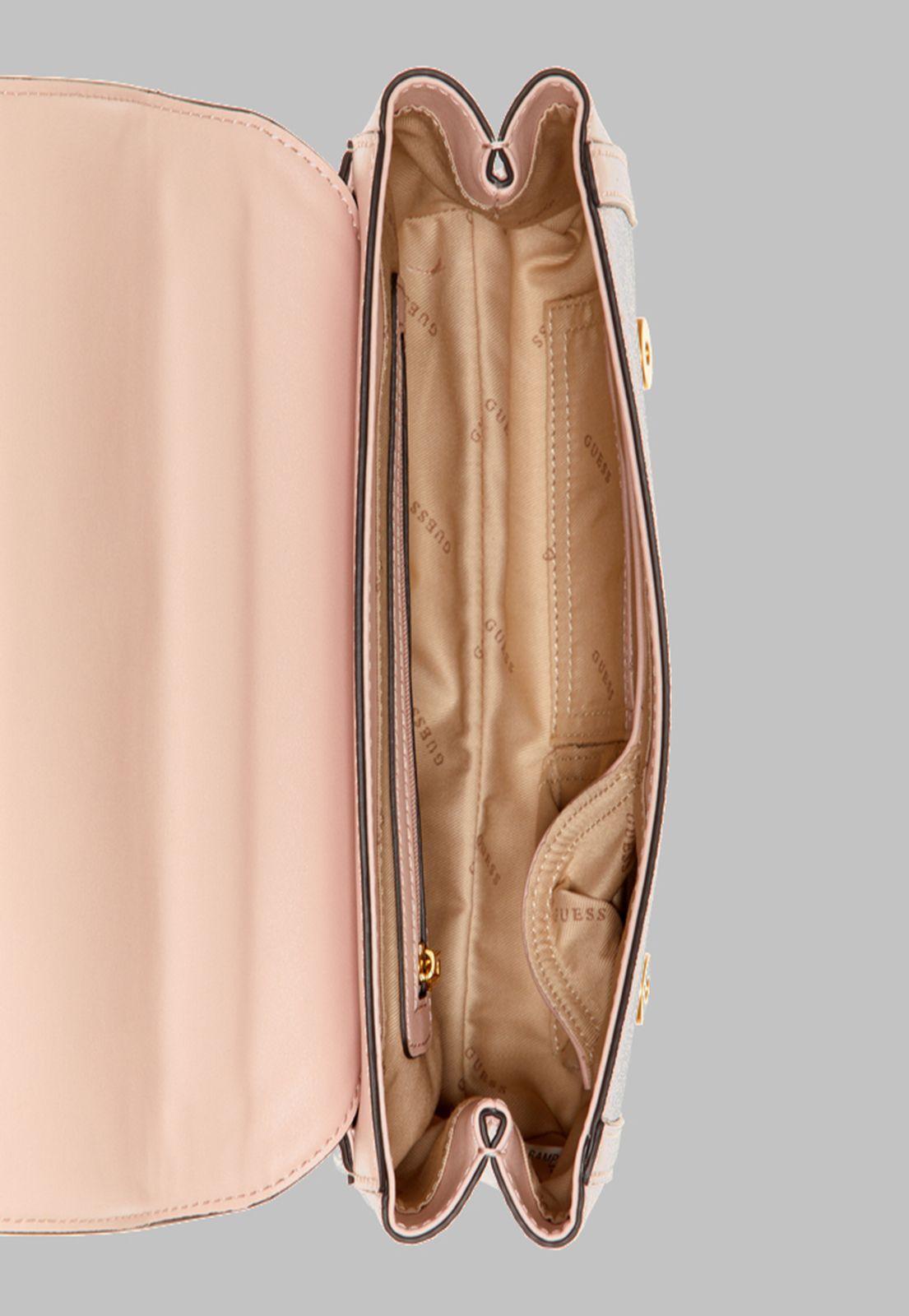 Cartera Guess Katey Flap Shoulder Bag Lrl Rosado-3