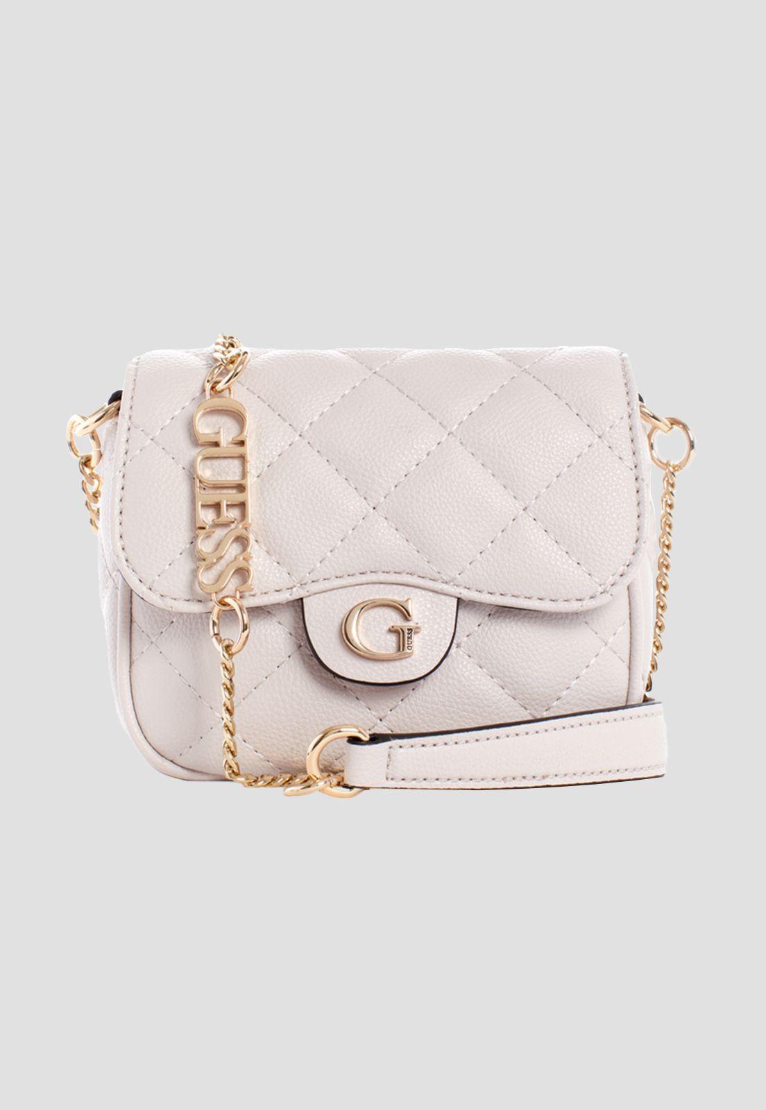 Mini Cartera Gillian Crossbody Flap Crema Guess-0