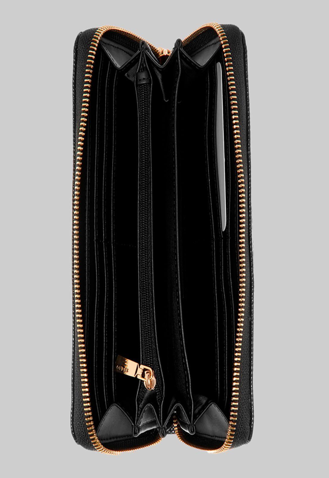 Billetera Isidora Slg Large Zip Around Negro Guess-2