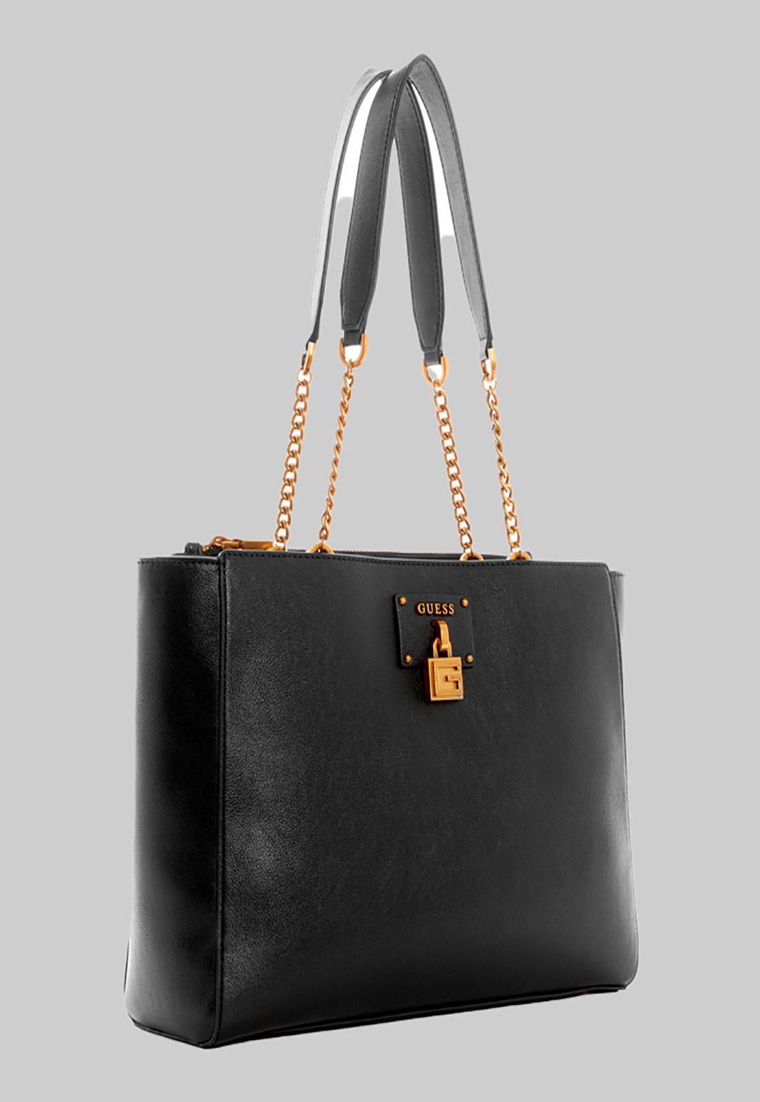 Cartera Centre Stage Society Tote Bla Negro Guess-1
