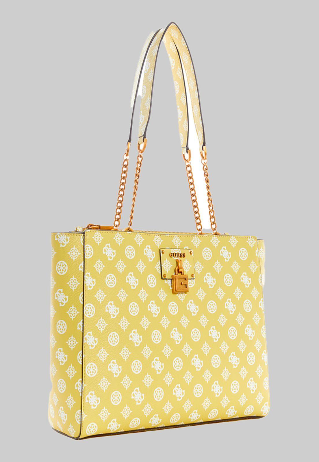 Cartera Centre Stage Society Tote Amarillo Guess-1