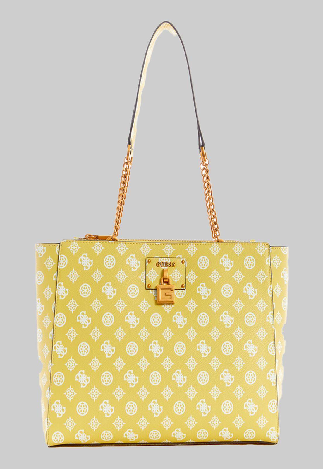 Cartera Centre Stage Society Tote Amarillo Guess-0