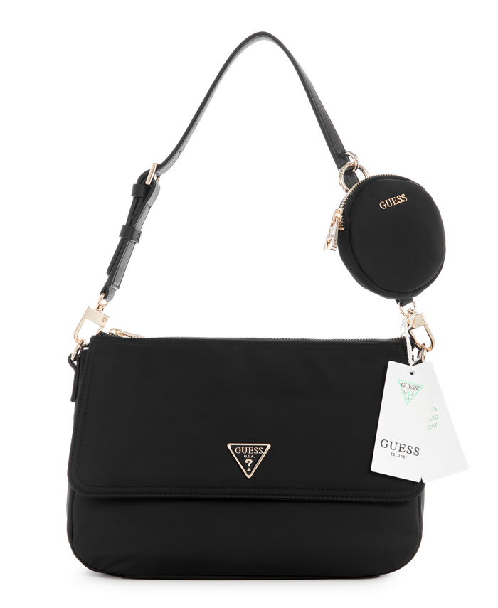 Cartera Guess Eco Gemma Top Zip Shlder Bag Bla Negro-0