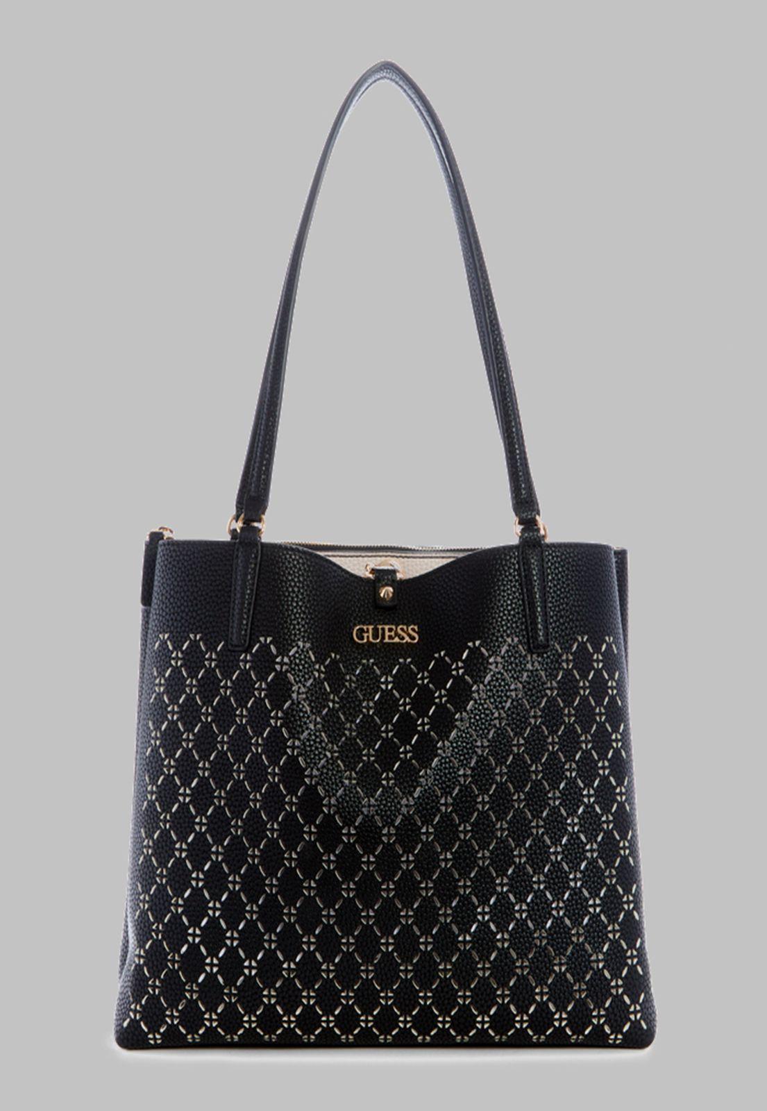 Cartera Guess Amara Society Carryall Bla Negro-0