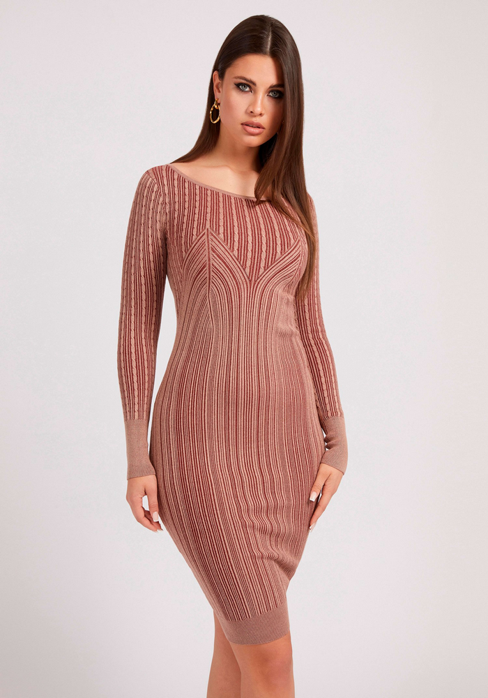 Vestido Guess Alexia Dress Swtr F14V BEIGE-1