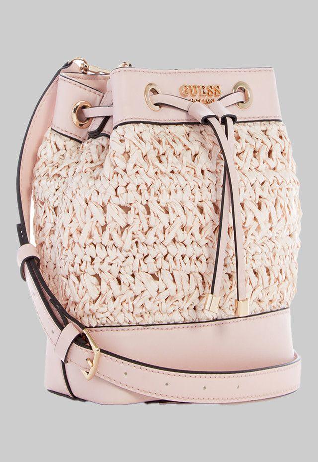 Cartera Guess Liguria Drawstring Bucket Dpd Rosado-1