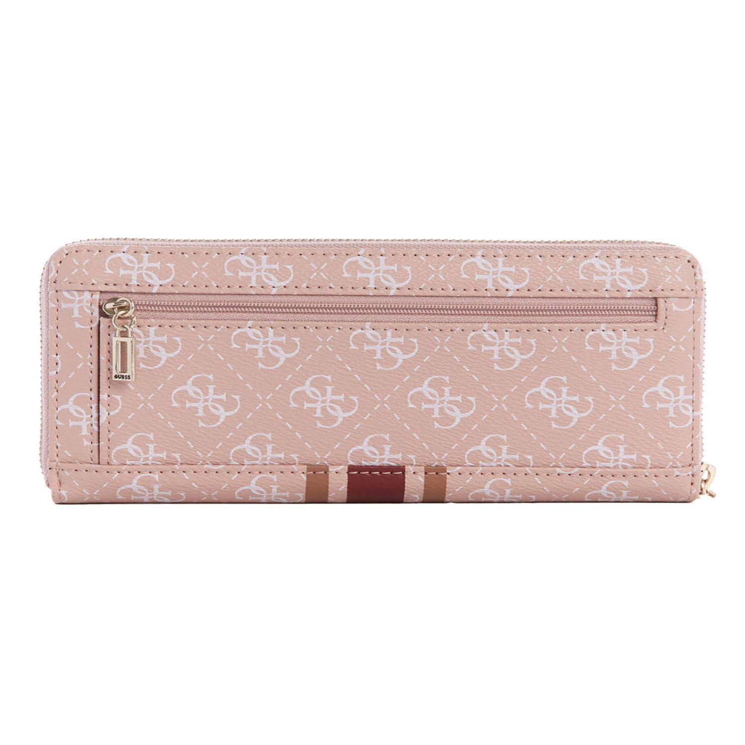 Billetera Guess Jensen Slg Large Zip Around Ros Rosado Tu-1