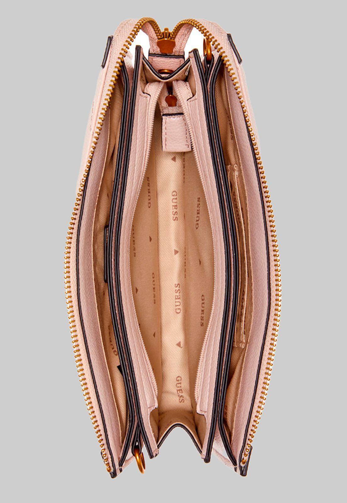 Mini Cartera Abey Multi Cmprtmnt Shldr Crema Guess-3