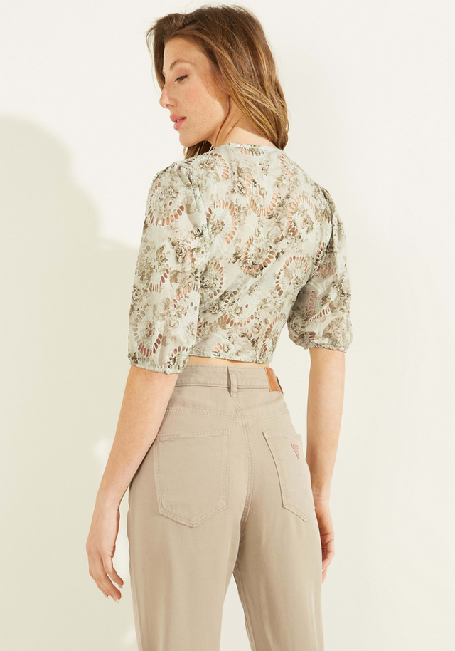 Camisa Ss Silvia Top P84C Crema Guess-1