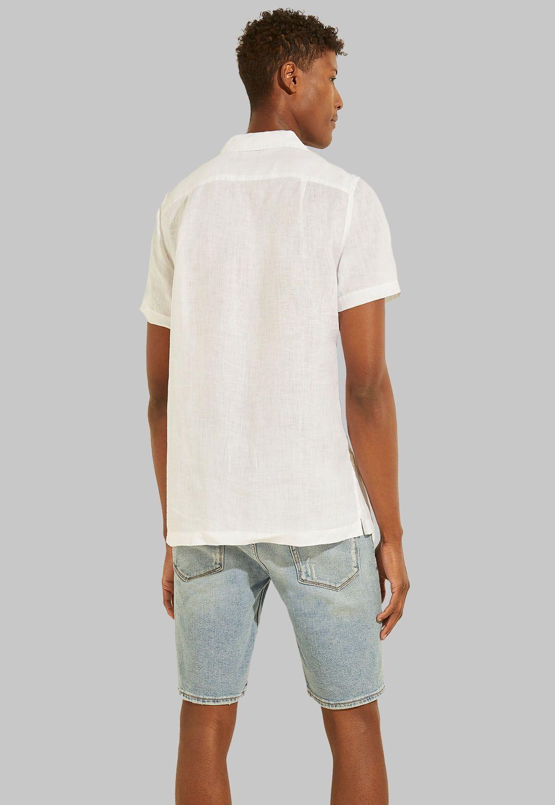 Camisa Ss Camp Linen Shirt F0E1 Guess-3