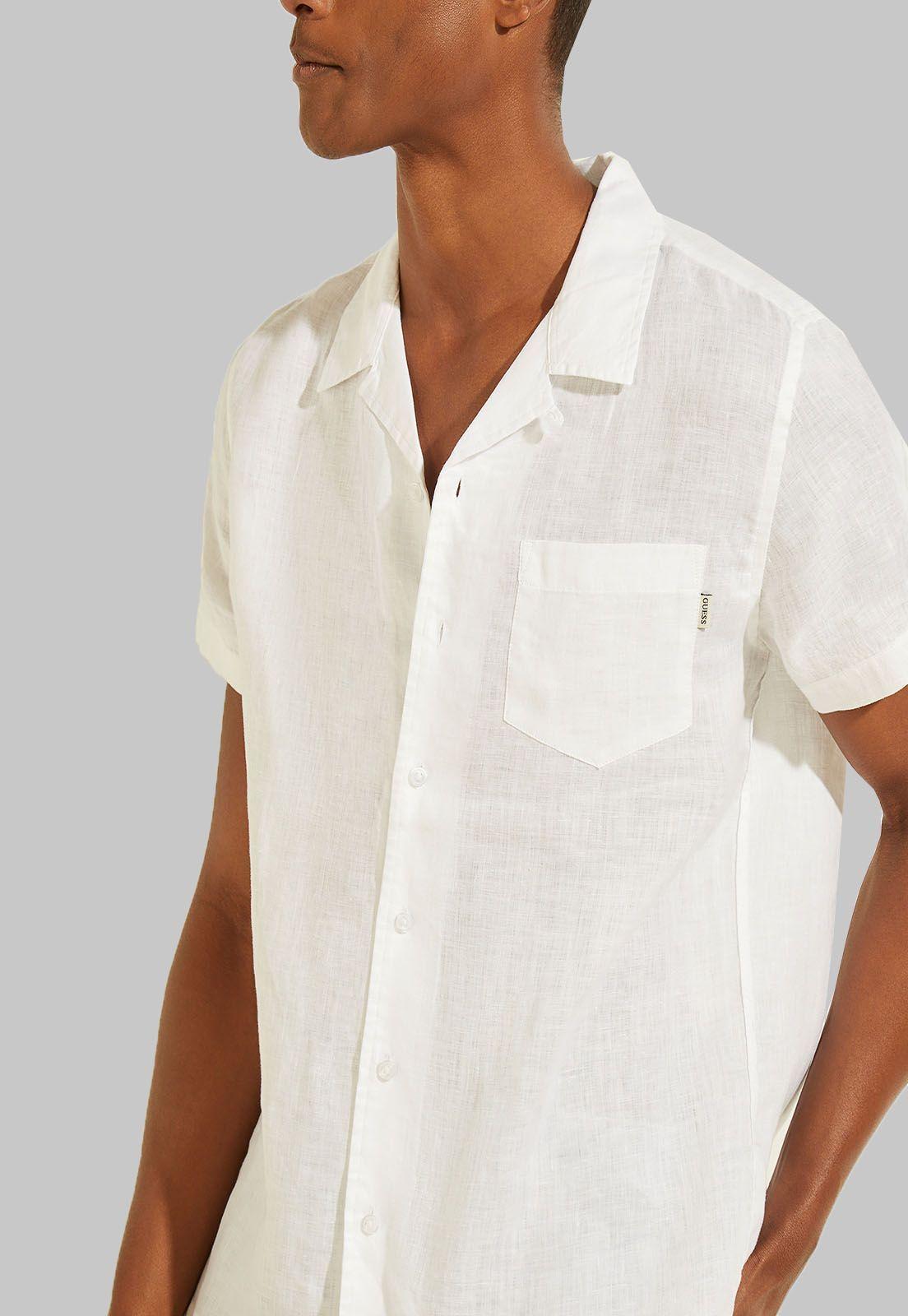 Camisa Ss Camp Linen Shirt F0E1 Guess-2