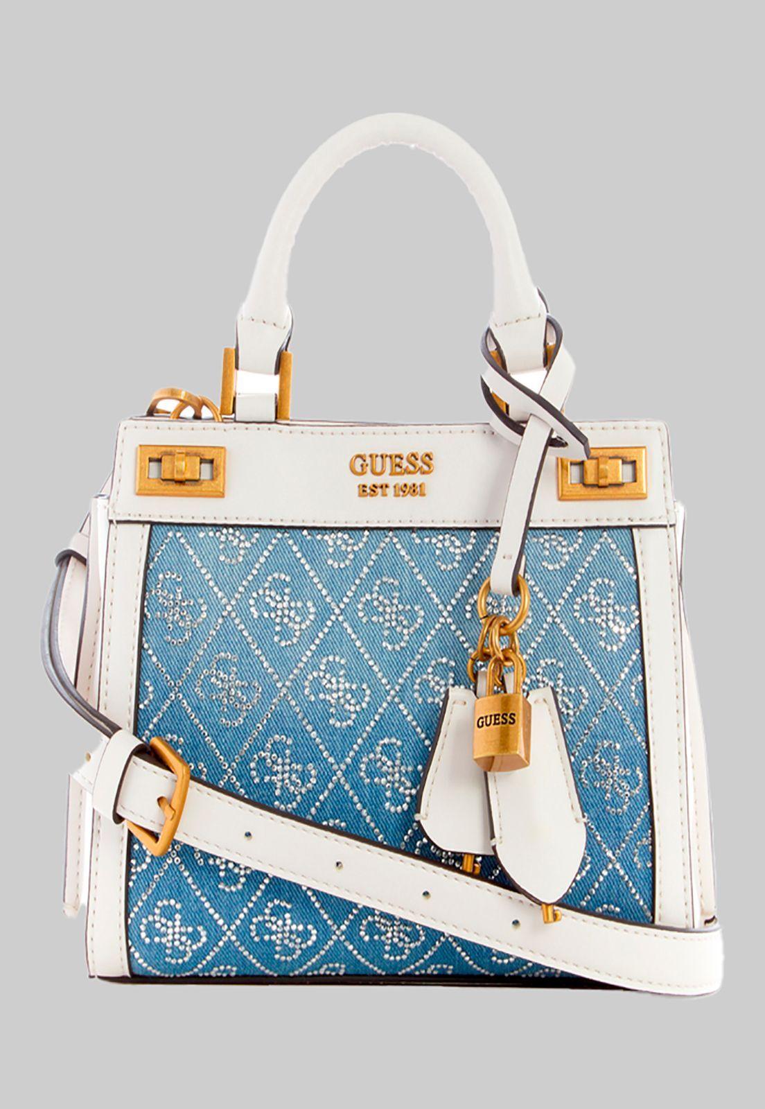 Mini Cartera Katey Mini Satchel Blu Azul Guess-0