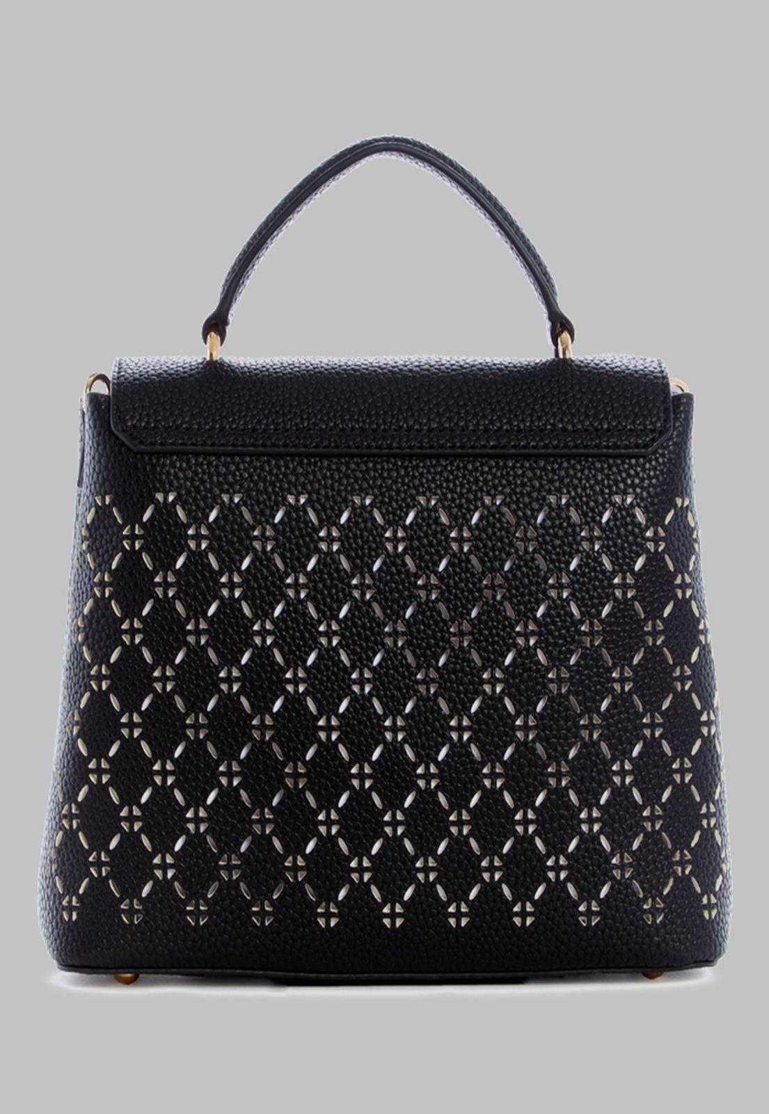 Cartera Guess Amara Top Handle Flap Bla Negro-2