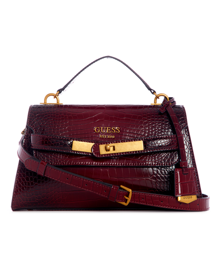 Cartera Guess Enisa Top Handle Flap Mer Burdeo-0