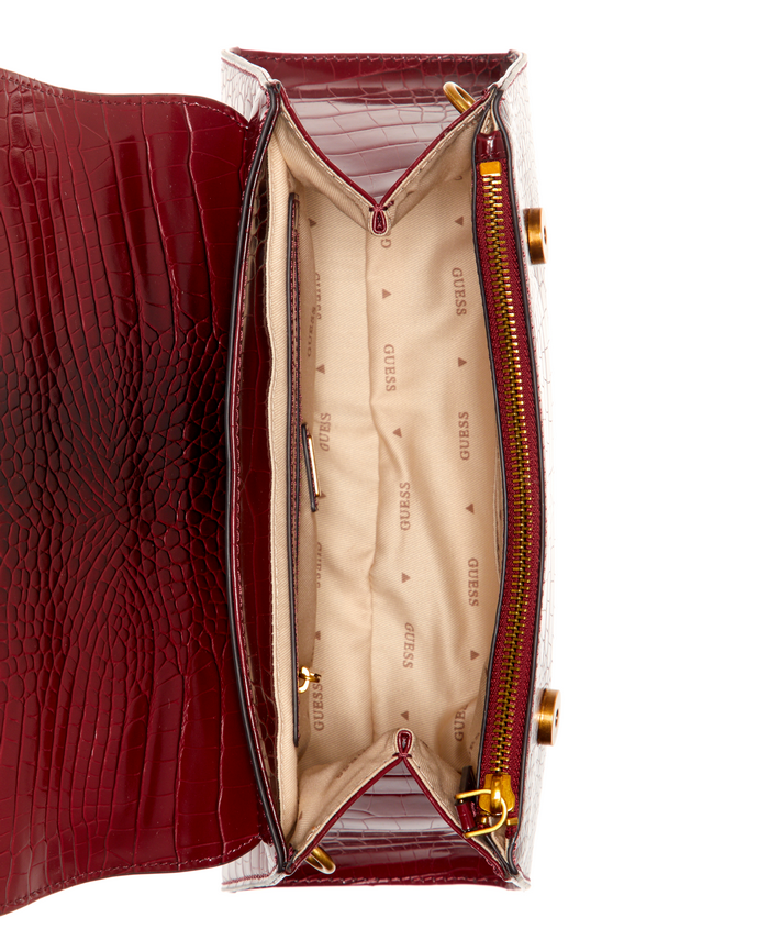 Cartera Guess Enisa Top Handle Flap Mer Burdeo-3