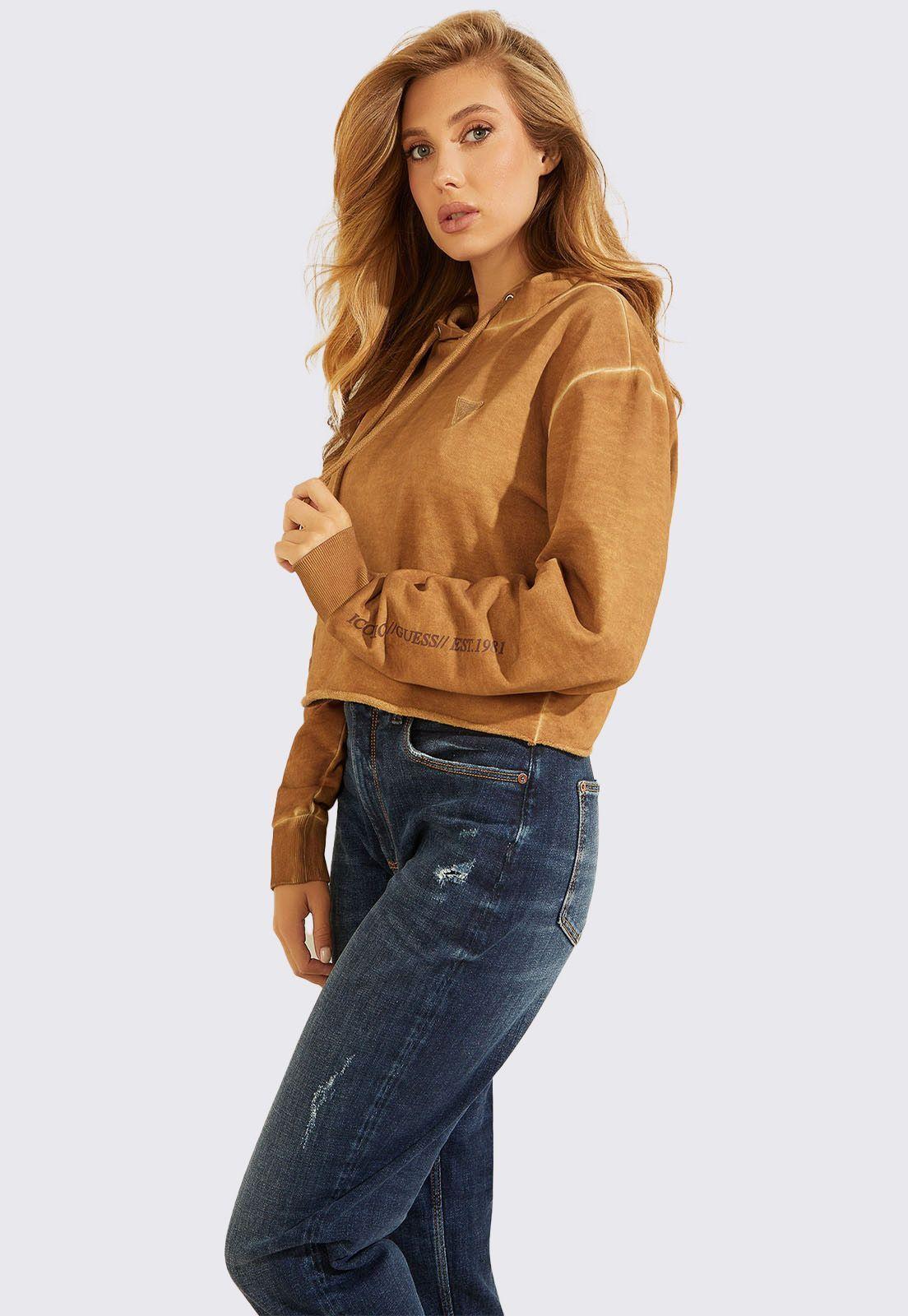 Polera Guess Hood Mini Triangle Fleece-0