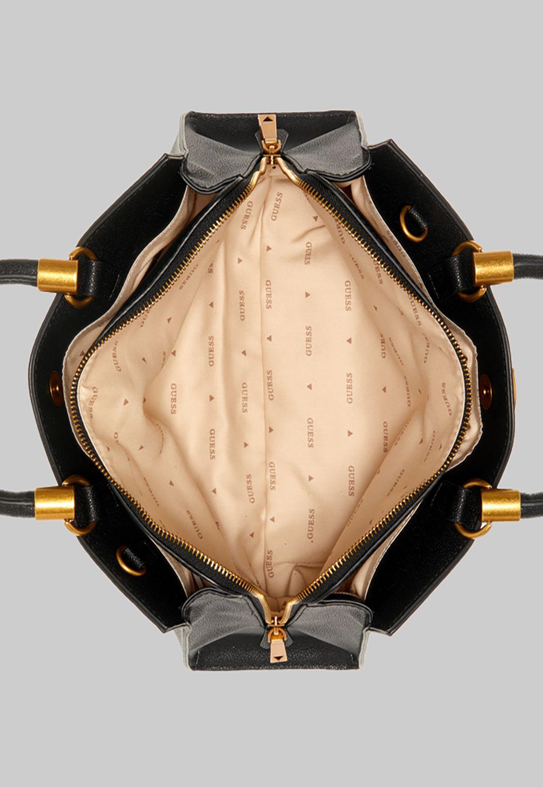 Cartera Guess Nell Sml Girlfriend Satchel Bla Negro-3