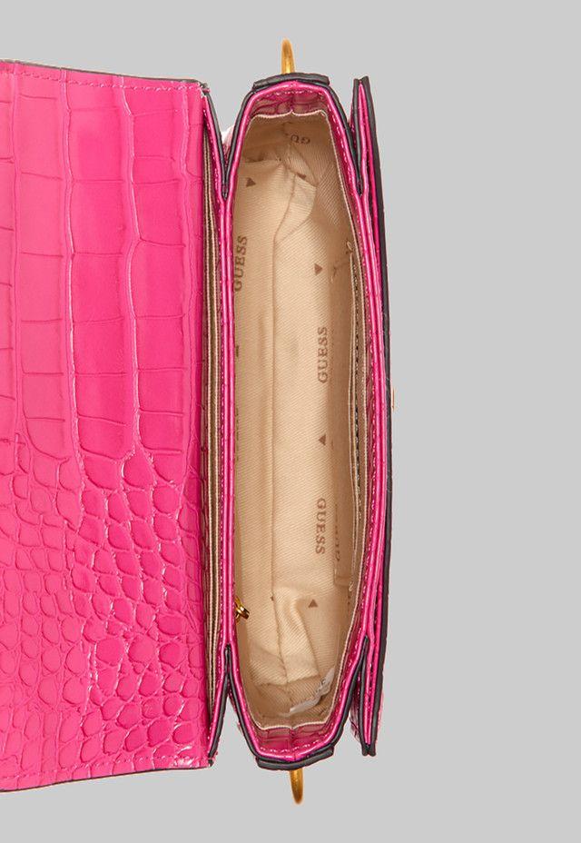 Mini Cartera Guess Retour Mini Top Handle Flap Mag Rosado-3