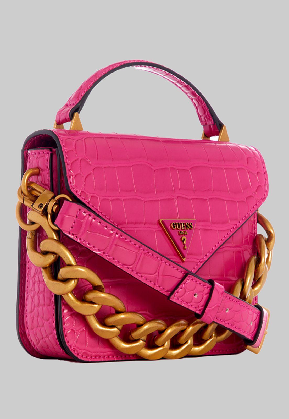 Mini Cartera Guess Retour Mini Top Handle Flap Mag Rosado-1