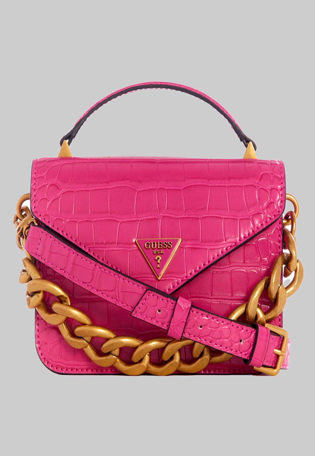 Mini Cartera Guess Retour Mini Top Handle Flap Mag Rosado-0