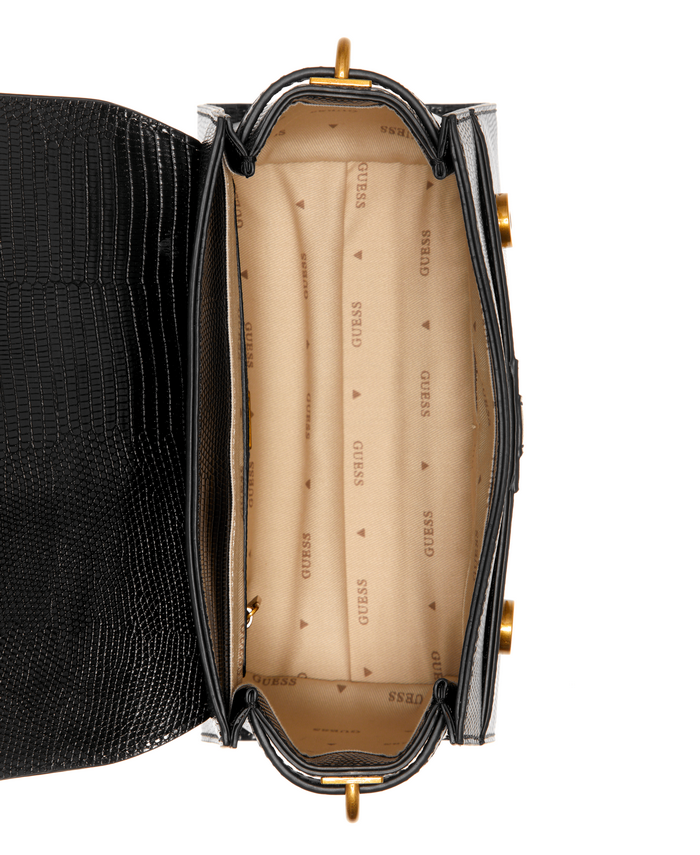 Cartera Guess Ginevra Top Handle Flap Bla Negro-3