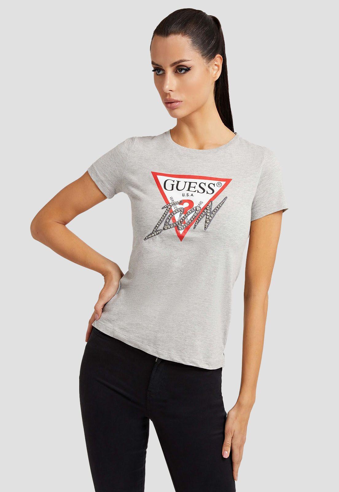 Polera Guess Ss Cn Icon Tee Curve Lhy-0