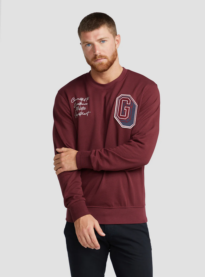 Polerón Guess Yustin Cn Fleece G577 Burdeo-2